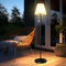 Bawoo Lampada da terra solare per esterni con sensore di luce, IP65, impermeabile, ricaricabile USB, luminosità dimmerabile, bianco caldo e RGB, lampada da terra senza fili per esterni, per terrazze,