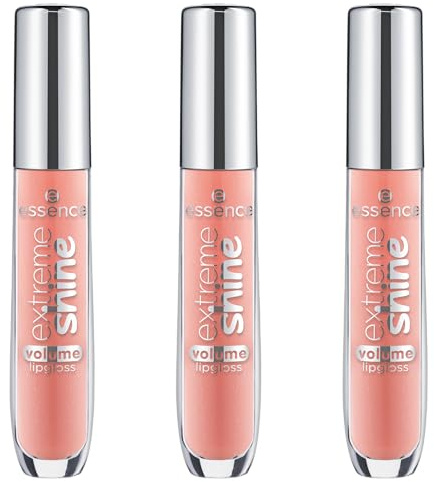 essence extreme shine volume lipgloss, Nr. 12, Nude, glänzend, strahlend frisch, transluzent, vegan, ölfrei, ohne Konservierungsstoffe, ohne Parabene, 3er Pack (3x5ml)