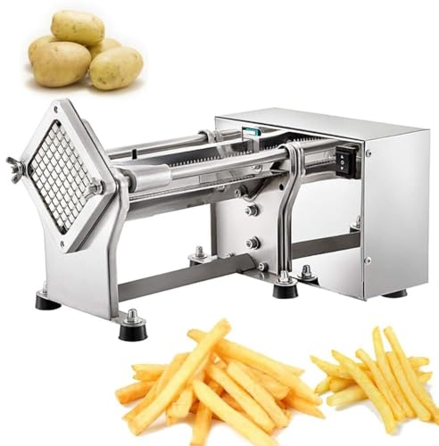 MAHWER Professional Potato Cutter Machine with 6/9/13mm Replaceable Blades, Vegetable Fruit Chopper for Commercial Industrial Kitchen Restaurant