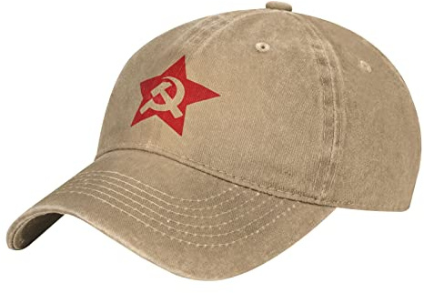 Zdlwaisw Yifhdes - Gorra de béisbol unisex ajustable con diseño de hoz de martillo comunista de la URSS, natural, Talla única