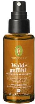 PRIMAVERA Waldgefühl Aroma Infrarot Kabinen-Spray bio 50 ml - Raumspray für die Infrarotkabine - harmonisierend, entspannend - frisch, holziger duft - vegan