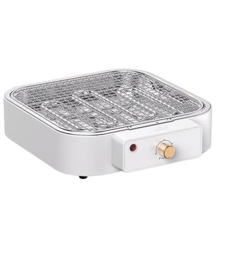 Estufa portátil para Barbacoa Parrilla eléctrica for Barbacoa de Interior, Estufa eléctrica portátil sin Humo for Preparar té y café con Malla for Parrilla, Perfecta for cocinar barbacoas y barbacoas