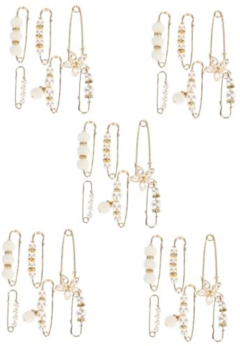 SAFIGLE 30 Stk Taillenstift Schmucknadel Sicherheitsnadel für Hosen Perlensicherheit Perlenbrosche broschen für kleidung Perle Sicherheitsnadel Kleidung Sicherheitsnadel Legierung Golden
