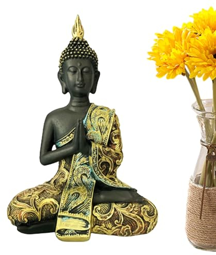 Pruojhw Buddha-Statue für drinnen und draußen, Buddha-Statue | Sitzende Buddha-Statue Zen-Gartendekoration,Sammlerfiguren, Gartenskulpturen, Buddha-Skulptur, Außenstatuen für Garten, Terrasse
