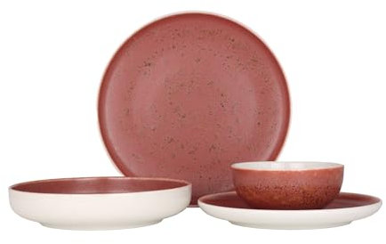 Rinart Juegos de vajilla (Medium) - Rosa - 24 piezas - 6 Personas - Porcelana