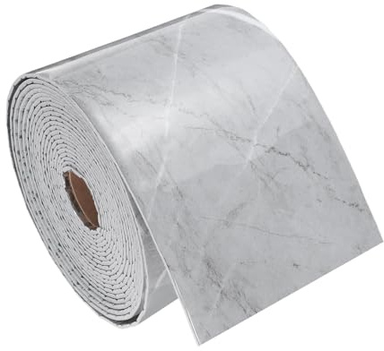 uxcell Peel and Stick Waterproof Wall Border, 4 x 197 Gray Marble Grain Removable Wallpaper Border Sticker Trim Wall Edging Lines for Wall Corner Table Furniture Mirror Frame
