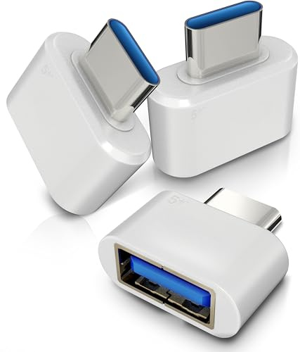 5 Plus 3 PCS 3.0 USB C to USB Adapter USB-C Male to USB Female Adapter Compatible with MacBook Pro 2021 MacBook Air iPad mini 6 Pro Surface Pro 8/X Go and Other Type C or Thunderbolt 4/3 Devices White