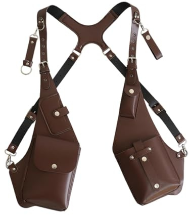 Dickly Medieval Leder Fanny Pack Gürteltasche für Männer, Outdoor Holster Pouch Taschen Handytasche Unterarm Umhängetasche Crossbody Geldgürtel Nordic Retro für Reisen Camping Wandern, Style b