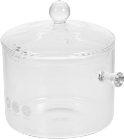 Milisten Casserole Borosilicaté Avec Couvercle Pot De Transparent Pour Pâtes Et Plats Mijotés Pour Cuisine à Étudiants