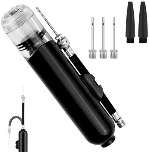 Ball Pump Dual Action Inflate Air Pump with 3 Needles,and 2 Nozzles Waterproof Hand Held Air Pump for Football Basketball Volleyballs Yoga Ball Balloon and Bike