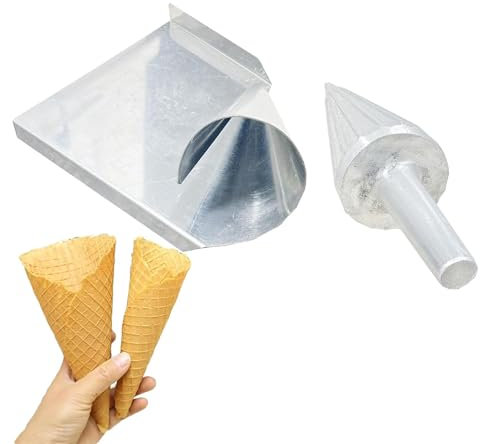MObyat Copper Ice Cream Roll Maker, Ice Cream Waffle Cone Roller, Smooth Surface/Clear Texture/Length: 14cm/15cm/Cone Bottom Diameter: 4.5cm/8.5cm, for Snack Shop