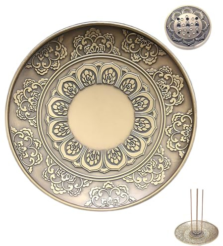 Lotus Ash Catcher, Messing Halter Für Räucherstäbchen und Räucherkegel, Räuchergefäß Platte
