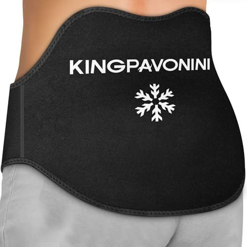 KingPavonini Sac de Glace Extra Grand pour Soulager les Douleurs au Dos avec Sangle d'Extension, la Sciatique, la Hernie Discale, la Douleur au Coccyx, pour la Thérapie par le Froid/la Chaleur