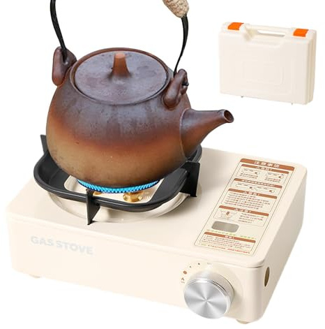 Zunishaone Stufa portatile, Stufa da campeggio per escursionismo con valigetta trasporto, cucina da 6000 W con accensione automatica, per attività all'aria aperta, escursionismo, viaggi pic-nic