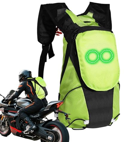 Flkiglm Leuchtrucksack, Fahrradrucksack Mit Beleuchtung, Sicherheitsleuchtfunktion Für Nacht Outdoor Aktivitäten Camping Wandern Fahrrad Unisex