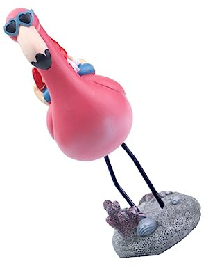 Yardenfun Figurine De GNOME en Résine Flamingo pour Décoration De Jardin Et Bureau, Statue De Nain Allongé Couleur Vive, Petite Sculpture Décorative D'extérieur, Accessoire Décor Jardin Original
