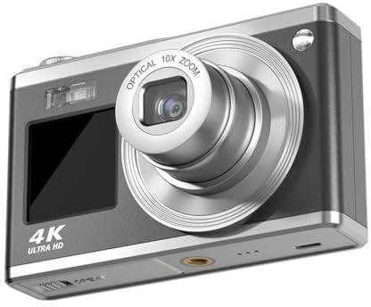 Fangxuee Obiettivo Telescopico 4K HD Fotocamera Digitale A Doppio Schermo Ad Alta Definizione, Zoom Ottico 16x, Impermeabile, Fotocamera Selfie per Bellezza.