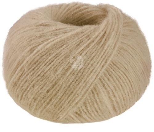 LANA GROSSA Nebbia | Zarte Netzgarnstruktur aus Merino, gefüllt mit Baby- Alpakafasern | Handstrickgarn aus 55% Schurwolle und 45% Alpaka | 25g Wolle zum Stricken & Häkeln | 115m GarnFB 13
