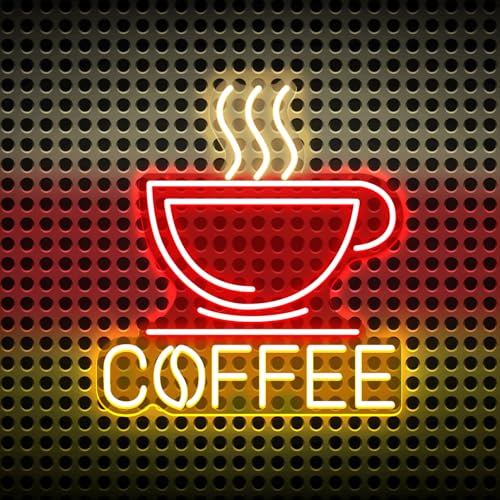 Kaffekopp LED neonljusskyltar 5 V USB-driven akryl med dimbar strömbrytare hängande kedja för café bar justerbar ljusstyrka kaffe belysning skylt för restaurang butik fönster hotell pub