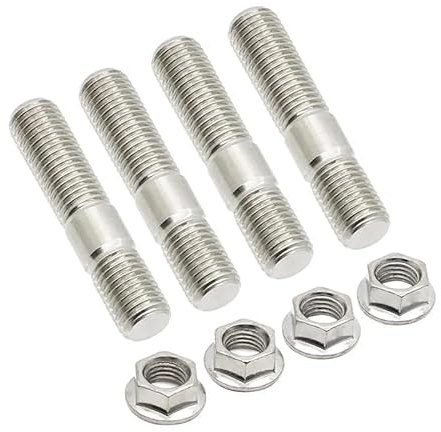 Goujons d'échappement 10 mm et écrous dentelés Bride de collecteur M10x1,25 4 Goujons et 4 écrous