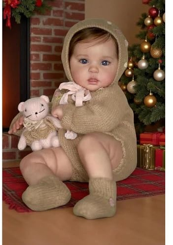 Zero pam Lebensecht Reborn Baby Mädchen Augen Offen, 20 Zoll 50 cm Lebensgroße Realistisch Baby Puppe Mit Haaren, Lebensecht Reborn Toddler Puppen, Silikon Babypuppe Weichkörper Mit Zubehör