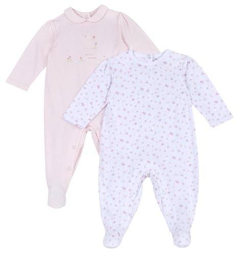 Prénatal, Set 2 Tutine Neonata 100% Cotone, con Comoda Apertura con Bottoncini, Ideali per la Primavera