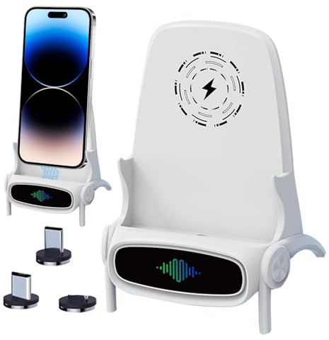 Cargador Inalámbrico – Cargador Teléfono Silla | Soporte Móvil | Base Escritorio Recarga Sin Cables Y Sujeción Dispositivo, Carga Rápida Multifunción Compatible Smartphones