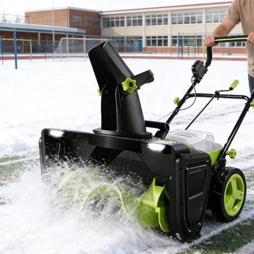CUTANGELAR Spazzaneve Da 3500 W, Spazzaneve Con Motore Brushless Per Uso Domestico,garantisce Un Funzionamento Continuo Con Una Larghezza Di Sgombero Di 50 Cm E Doppie Luci A LED