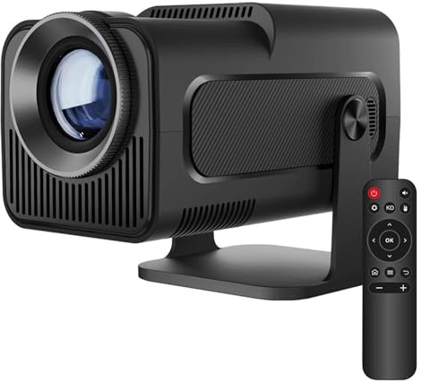 Mini Smart Projector, Portable 4K Projector with Auto Keystone, 200 ANSI Android 11.0, WiFi 6 Bluetooth 5, 30-130 Inch 180°Rotatable, for Home Theater Outdoor Movie