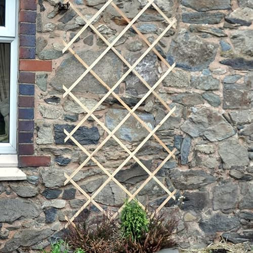 Garden Mile Wooden Expanding Trellis Panel - Decorative Garden Trellis & Privacy Screen for Fences, Walls, Balconies & Patios - Expandable Outdoor Fence Screening & Stylish Plant Support