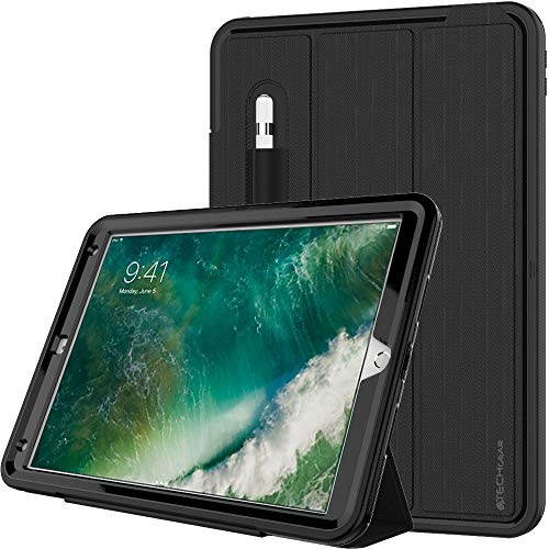 TECHGEAR D-Fence Funda Compatible con iPad Air 3 2019 / iPad Pro 10.5 - Funda Protectora Delgada Resistente al Impacto - Carcasa Niños Escuelas Constructores Trabajadores (Negro)