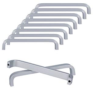 SPDYCESS 10 Pezzi Maniglie in Lega di Alluminio per Armadio Guardaroba Cassetto Credenza Porte Maniglia con Viti Accessori per Mobilia(Distanza del foro 96mm)