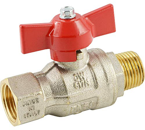Fittingteile - Kugelhähne mit Innen-/Außengewinde - voller Durchgang bis 50 bar Druckluft Wasser Ventile (Ausführung: Knebelgriff - Gewindegröße: Rp 1/4)