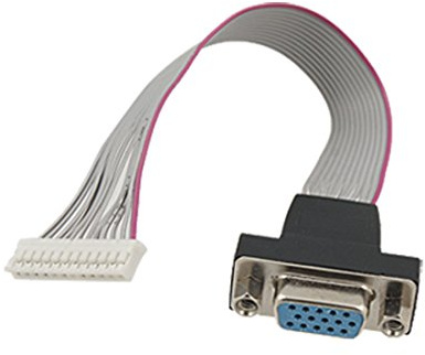 Ruilogod VGA HD15 Cable plano hembra a 12 pines Cable plano