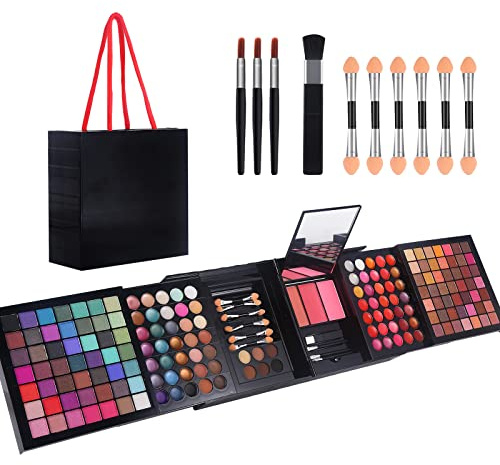 177 Colors Professional Makeup Kit for Women Girls Full Kit Gift Set with Mirror All in One Make up Palette Included Eyeshadow Powder Eye Shadow Gel Lip Gloss Concealer Eyebrow Powder Blush Brushes