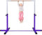 GYMAX Barre Gymnastique pour Enfant avec 12 Niveaux Hauteur (91 cm-150 cm), Barre Fixe de Gymnastique en Bois & Structure en Acier, Barre Gymnastique pour Intérieur & Extérieur (Violet)