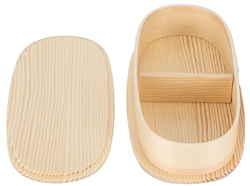 Boîte à Lunch White Collar Cuisine Riz Cuit avec Conteneur Boîte à en Bois de Saule Incurvée pour Boîtes à Lunch en Bois de Japonais (19 * 10 * 9.5 boîte à Lunch Double