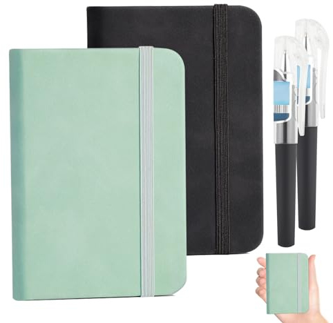 YiJiuBa A7 Notizbuch Set, 2/3 Stk Notebook, Notizbuch a7 Blanko, 200 Seiten Taschennotizbuch, Reisetagebuch, Ideal FüR Notizen, To-Do-Listen Oder Skizzen, Kinder (1, Grün und schwarz)