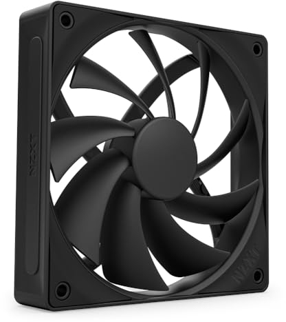 NZXT F120Q | Ventilateur silencieux de 120 mm pour boîtier de PC | Entrée ou sortie | Structure biseautée pour un air concentré | Paliers hydrodynamiques | Bruit faible | Commande MLI | Noir