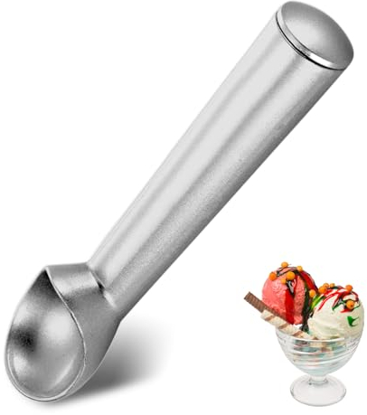 Eisportionierer,Eislöffel,Eiskugelportionierer,18 Cm Ice Cream Scoop,Durable Zinc Alloy Portionier,eredelstahl eis löffel,teigportionierer,eiskugelformer,für Ice Cream Ball/Baking/Melon Ball(Silber)