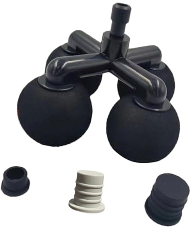 perfk Weiche Massageköpfe mit Silikonadaptern in 3 Größen für den Bauch- und Spannbereich