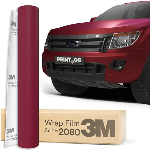 Auto Folie 3M 2080 Vampire Red Satin SP273, 152 x 80 cm | Selbstklebende Car Wrapping Folie | Robuste Lackschutzfolie für Auto, Motorrad, Boot | Autofolie mit Exzellenter Haftung
