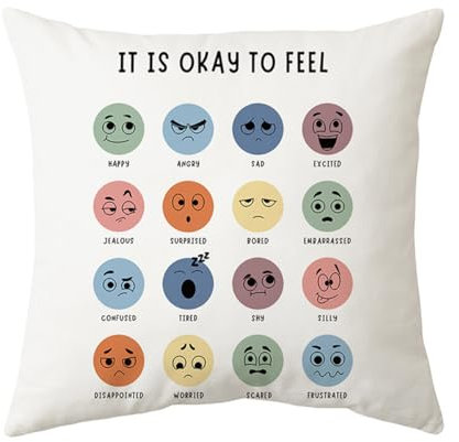 Dream Aurora Inspirational Quote Throw Pillow Cover, 18x18'' Calming Corner Cushion Cover, Mental Health Pillowcase Decor for Home Playroom School Psychology Therapist Office