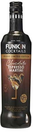 FUNKIN Cocktails Ready to Drink Chocolate Espresso Martini Bottle | Just Chill & Serve | Deluxe Limited Edition | Pre-Mixed & Ready to Drink Cocktails, Great-Tasting Bar-Quality Mix | 12% ABV | 700ml