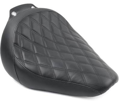 Cnthan7 Driver Motorcycle Solo Seat Butt Bucket Cushion Saddle Bracket Pad Black and Black Line Leather For Harley FLSTF Fat Boy 2007-17 Motorbike 1pc