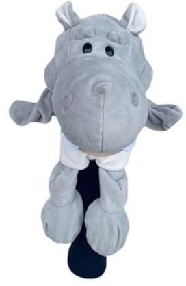 Folpus Tierische Golf-Schlägerhaube für Fairway-Holz, Golf-Schlägerhaube, Zubehör, Schutzhülle zum Üben im Freien, Damen, Herren, Erwachsene, Graues Nilpferd