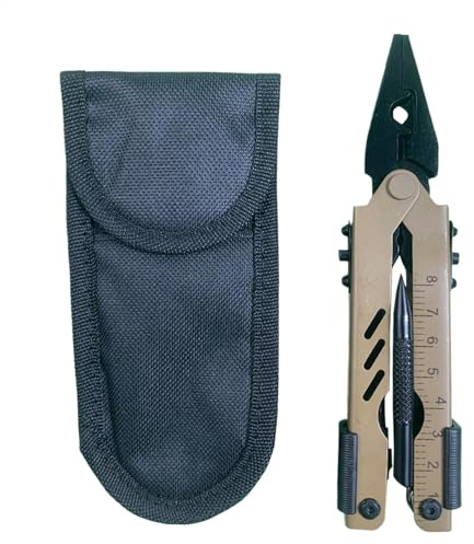 Alicate multiherramienta ligera - Multiherramienta de exterior para camping y con alicates | Pinza multiherramienta compacta y versátil con abrebotellas, tijeras de electricista, pelacables y