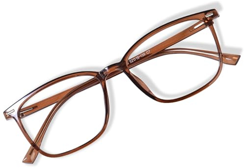 FONHCOO Blaulichtfilter Brille Damen TR90 Blue Light Blocking Glasses Blaulichtbrille ohne Sehstärke, Superleichte Anti-Müdigkeit Computerbrille Gaming Schutzbrille(Braun)