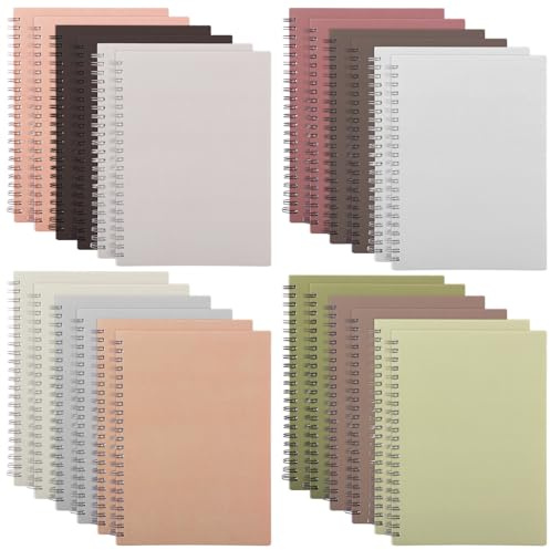 DAJAVE 24 Stück Notizbuch A5 Notizblock A5 kariert Spiralblock a5 Notebook mit 60 Blatt Tagebuch Spiralbindung Geschenk für College Büro Zurück zur Schule