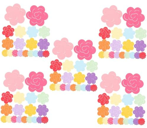 Artibetter 5 Sätze Gequillte Papierrosen Streifen farbig bunt Farben Quilling-Papier Blumen- Faltpapier selber Machen Origamipapier für DIY kleine Papierblumen Bastelpapier